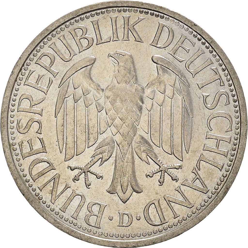 West German 1 Deutsche Mark Coin | KM110 | 1950 - 2001