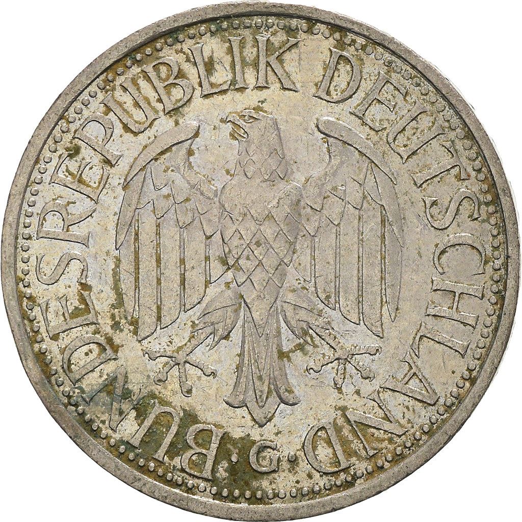 West German 1 Deutsche Mark Coin | KM110 | 1950 - 2001