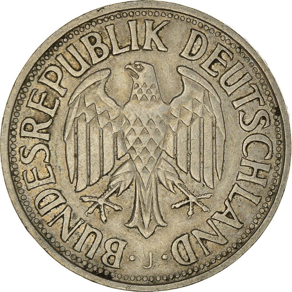 West German 1 Deutsche Mark Coin | KM110 | 1950 - 2001