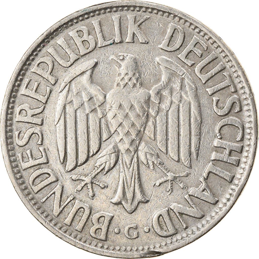 West German 1 Deutsche Mark Coin | KM110 | 1950 - 2001