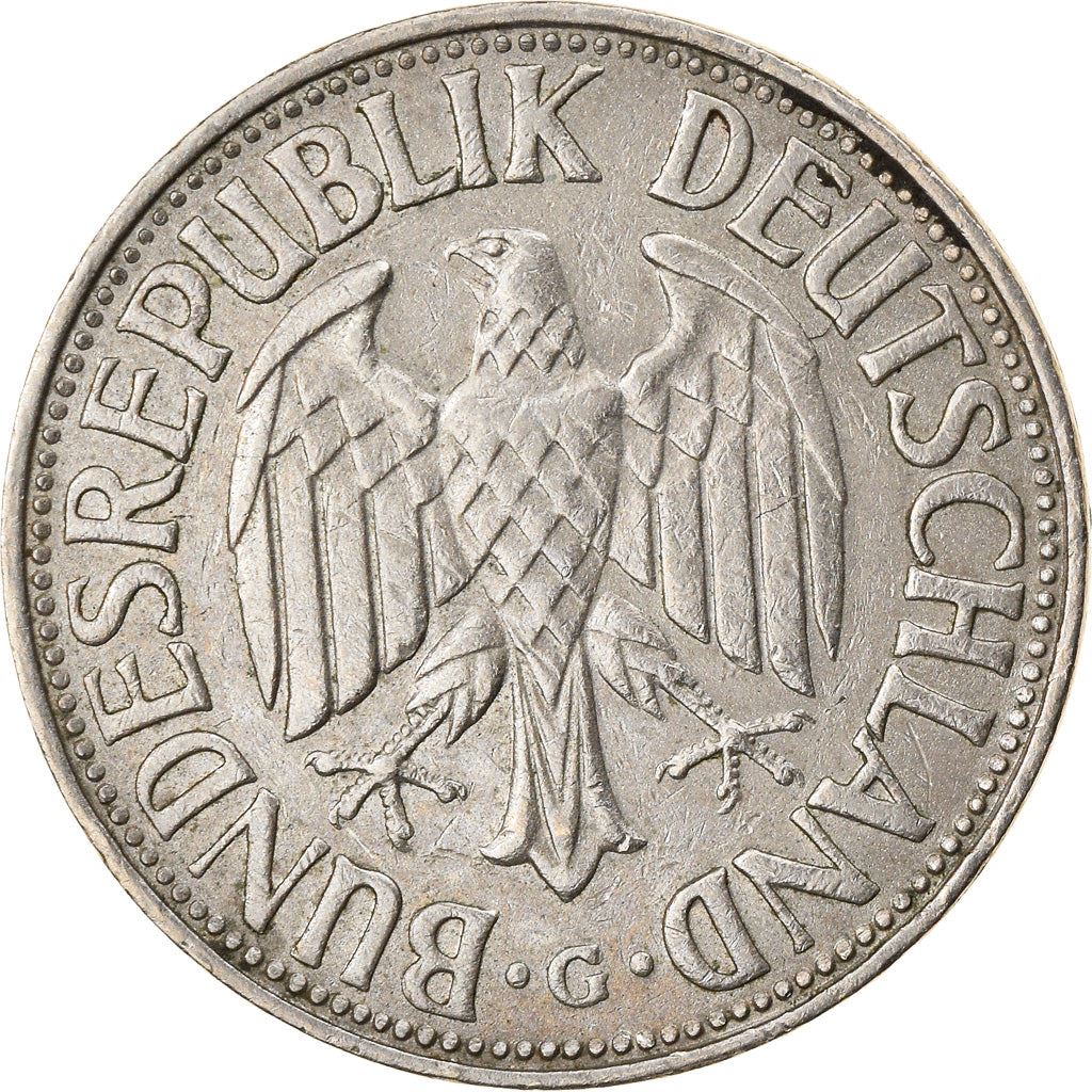 West German 1 Deutsche Mark Coin | KM110 | 1950 - 2001