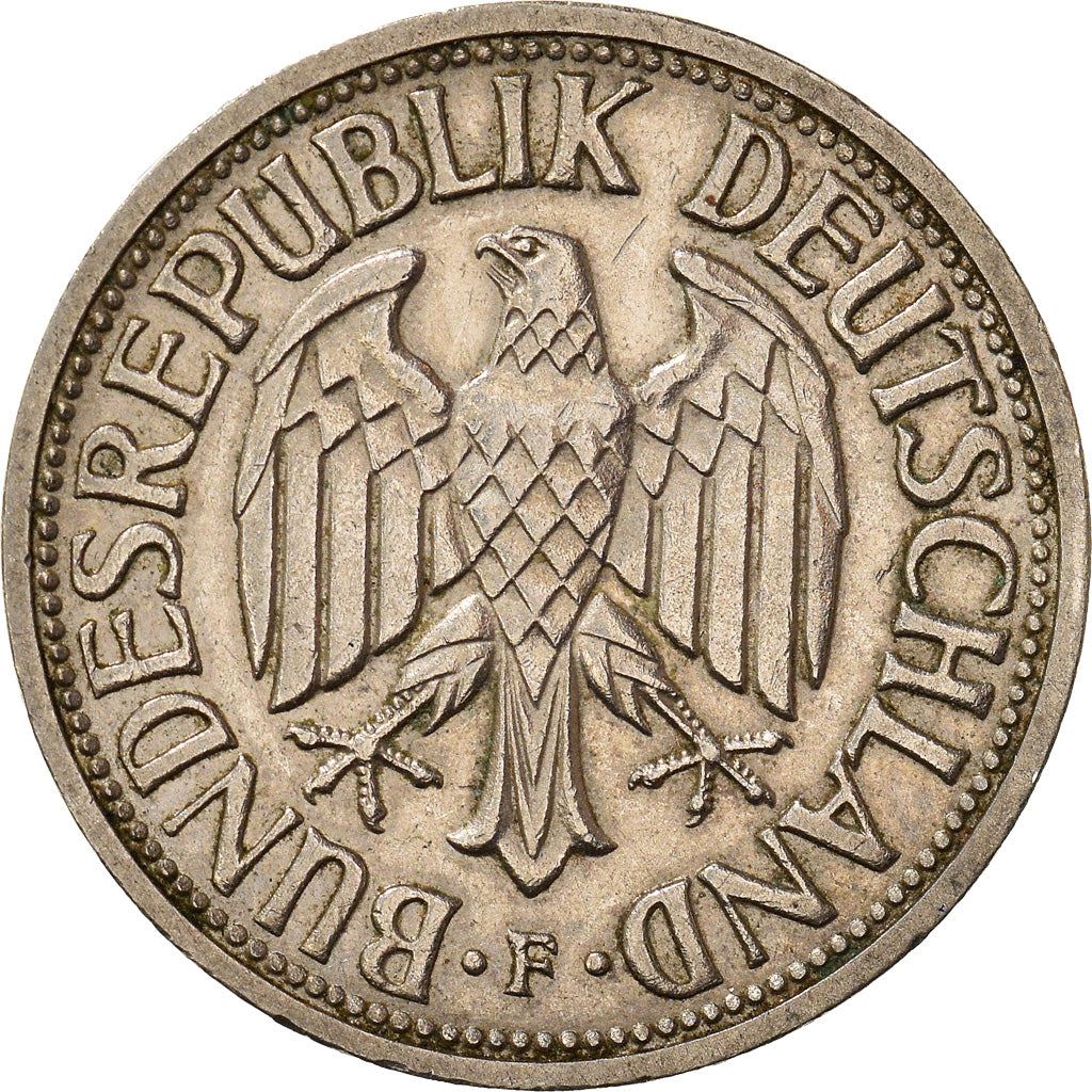 West German 1 Deutsche Mark Coin | KM110 | 1950 - 2001