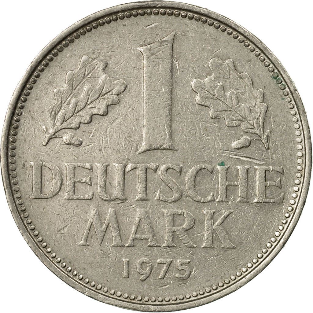 West German 1 Deutsche Mark Coin | KM110 | 1950 - 2001