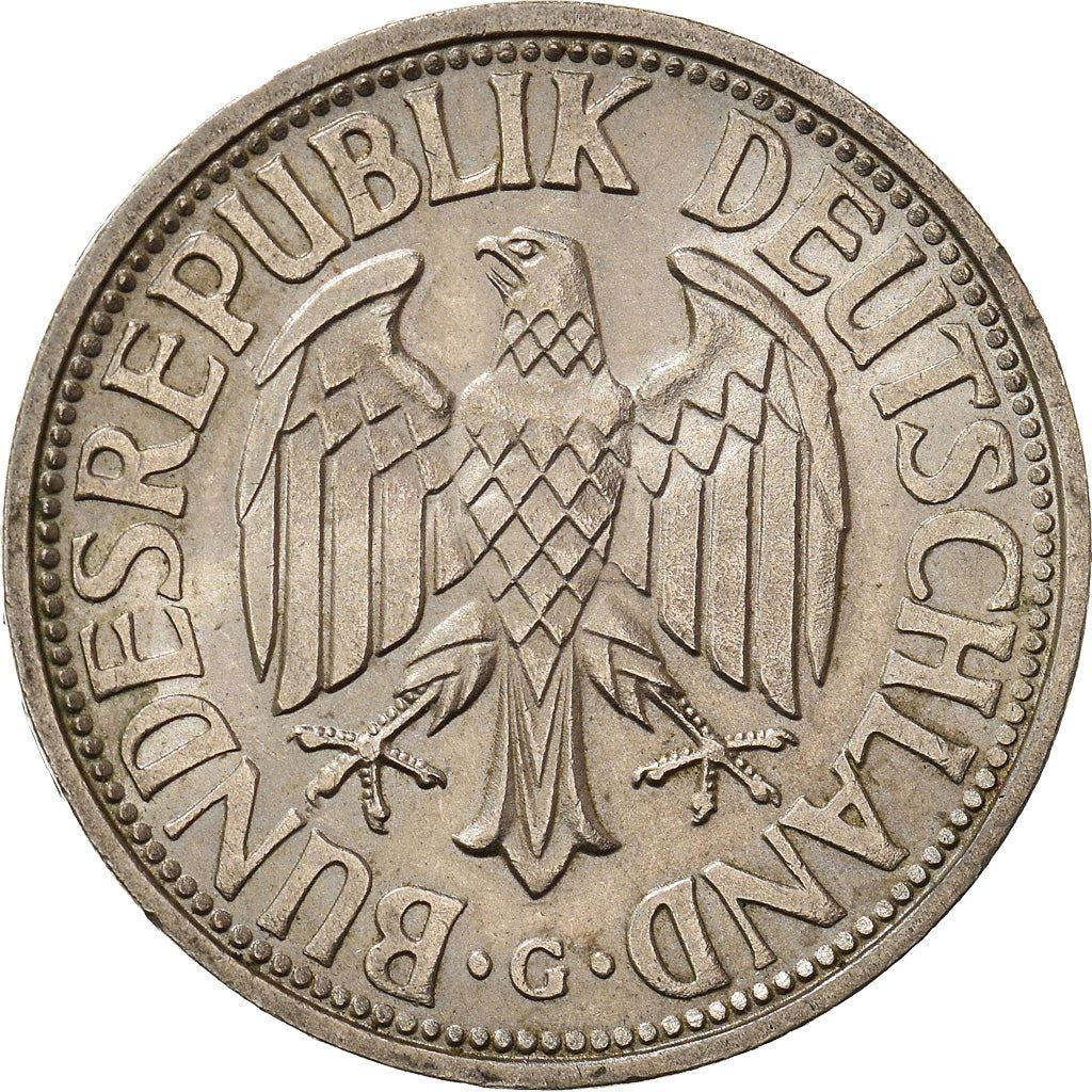 West German 1 Deutsche Mark Coin | KM110 | 1950 - 2001