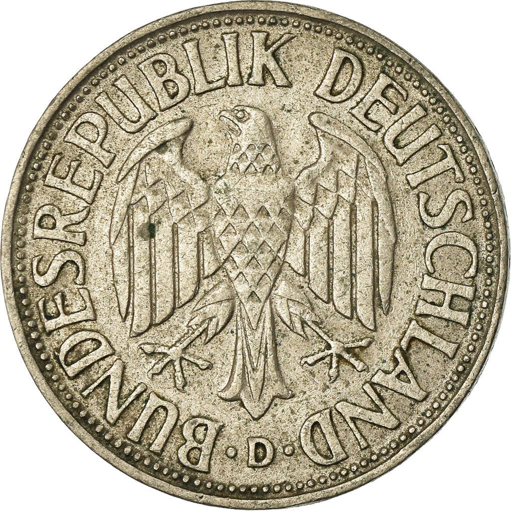 West German 1 Deutsche Mark Coin | KM110 | 1950 - 2001