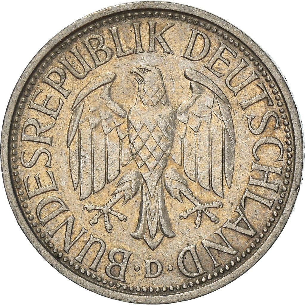 West German 1 Deutsche Mark Coin | KM110 | 1950 - 2001