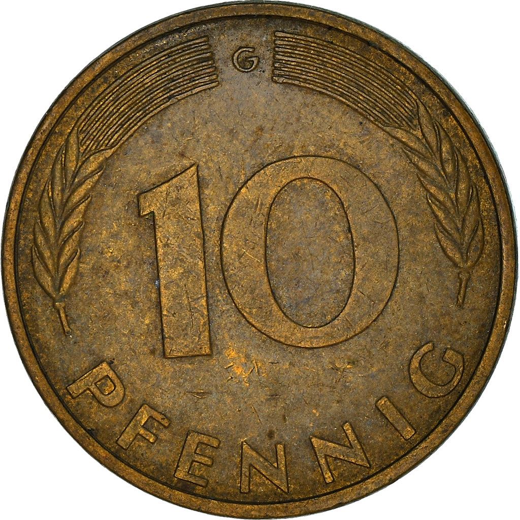 West German 10 Pfennig | KM108 | 1950 - 2001