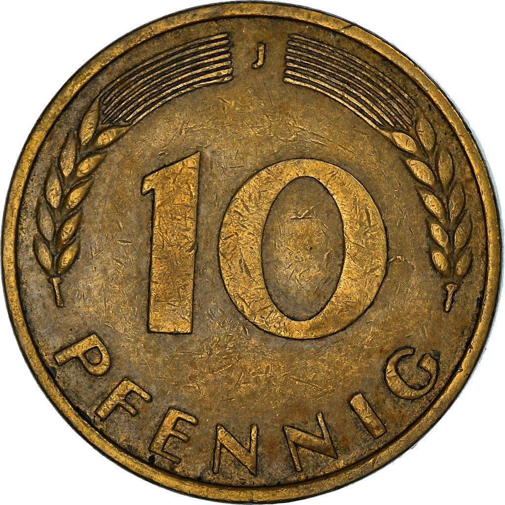 West German 10 Pfennig | KM108 | 1950 - 2001