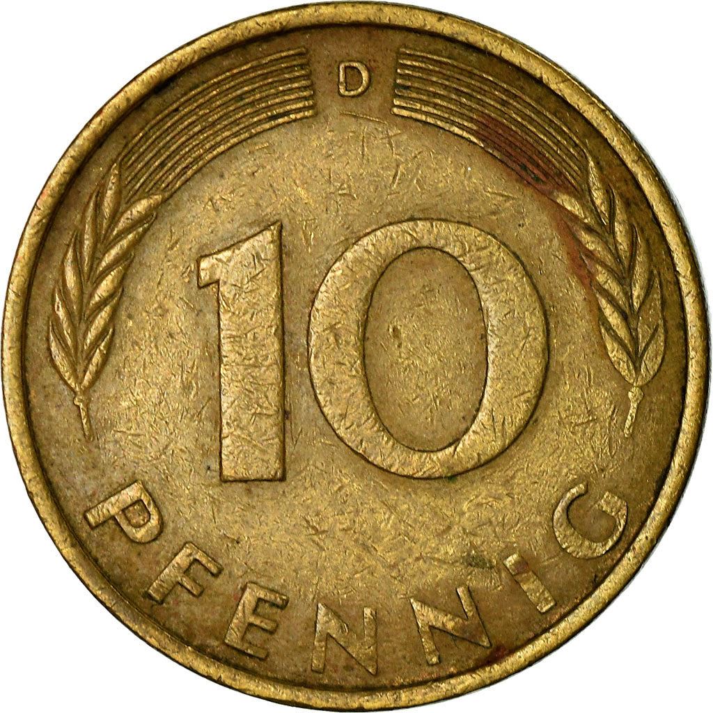 West German 10 Pfennig | KM108 | 1950 - 2001