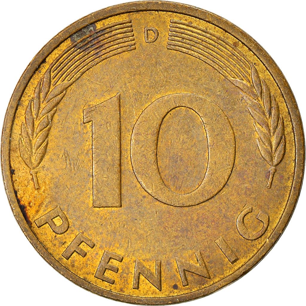 West German 10 Pfennig | KM108 | 1950 - 2001