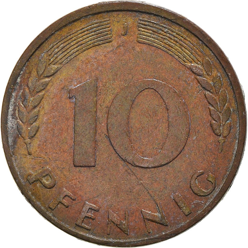 West German 10 Pfennig | KM108 | 1950 - 2001