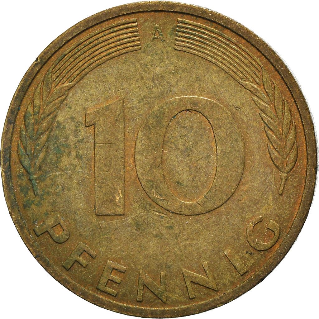 West German 10 Pfennig | KM108 | 1950 - 2001