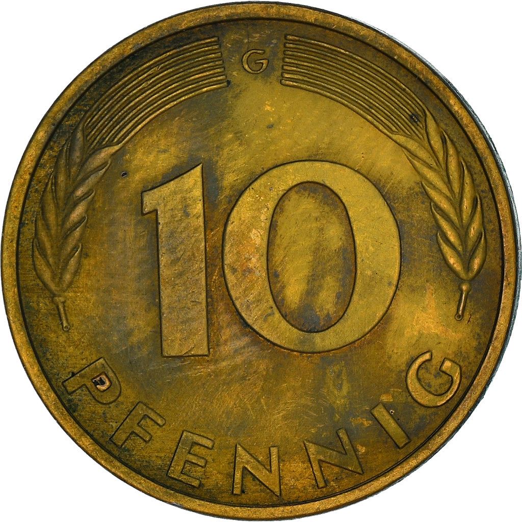 West German 10 Pfennig | KM108 | 1950 - 2001