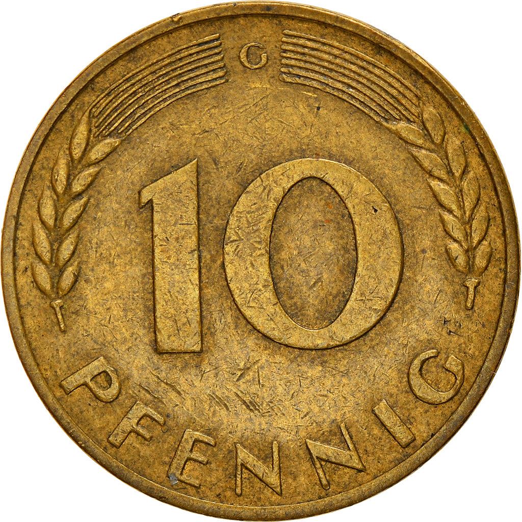 West German 10 Pfennig | KM108 | 1950 - 2001