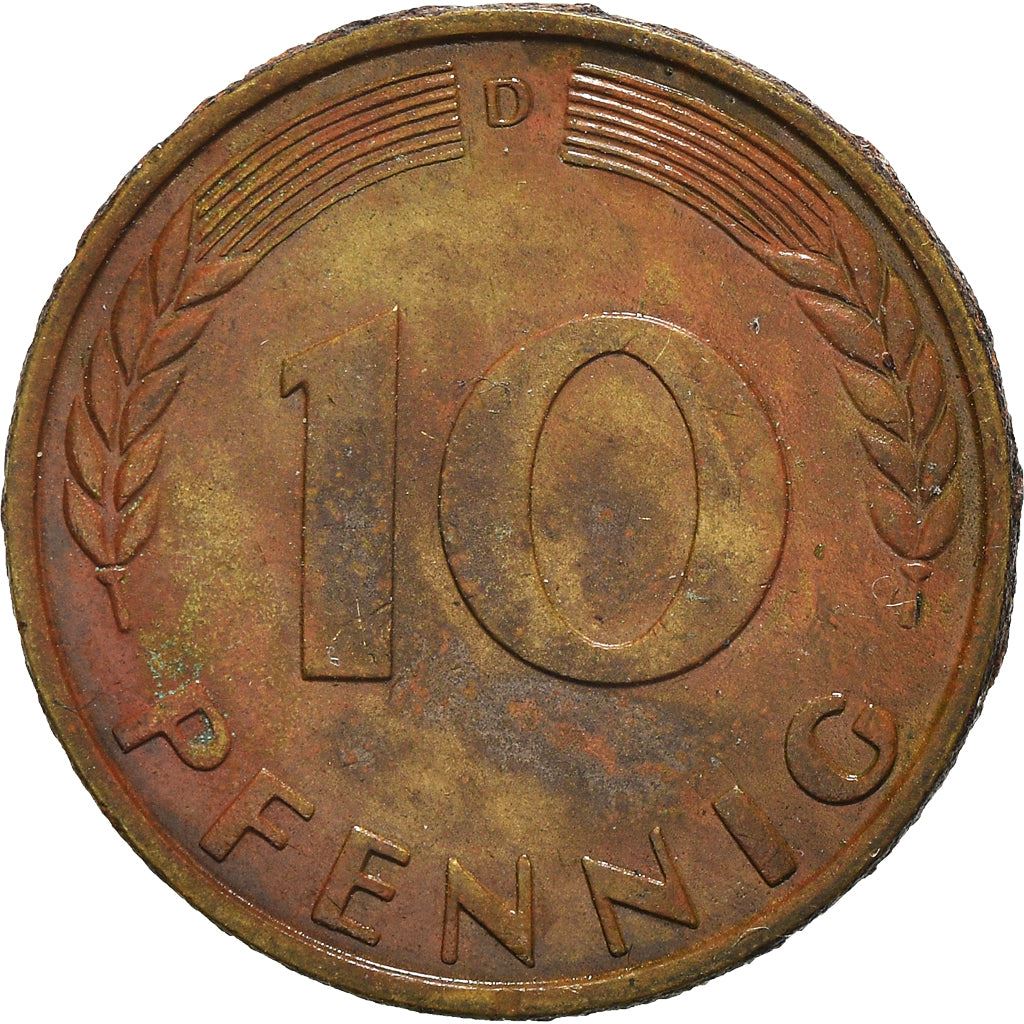 West German 10 Pfennig | KM108 | 1950 - 2001