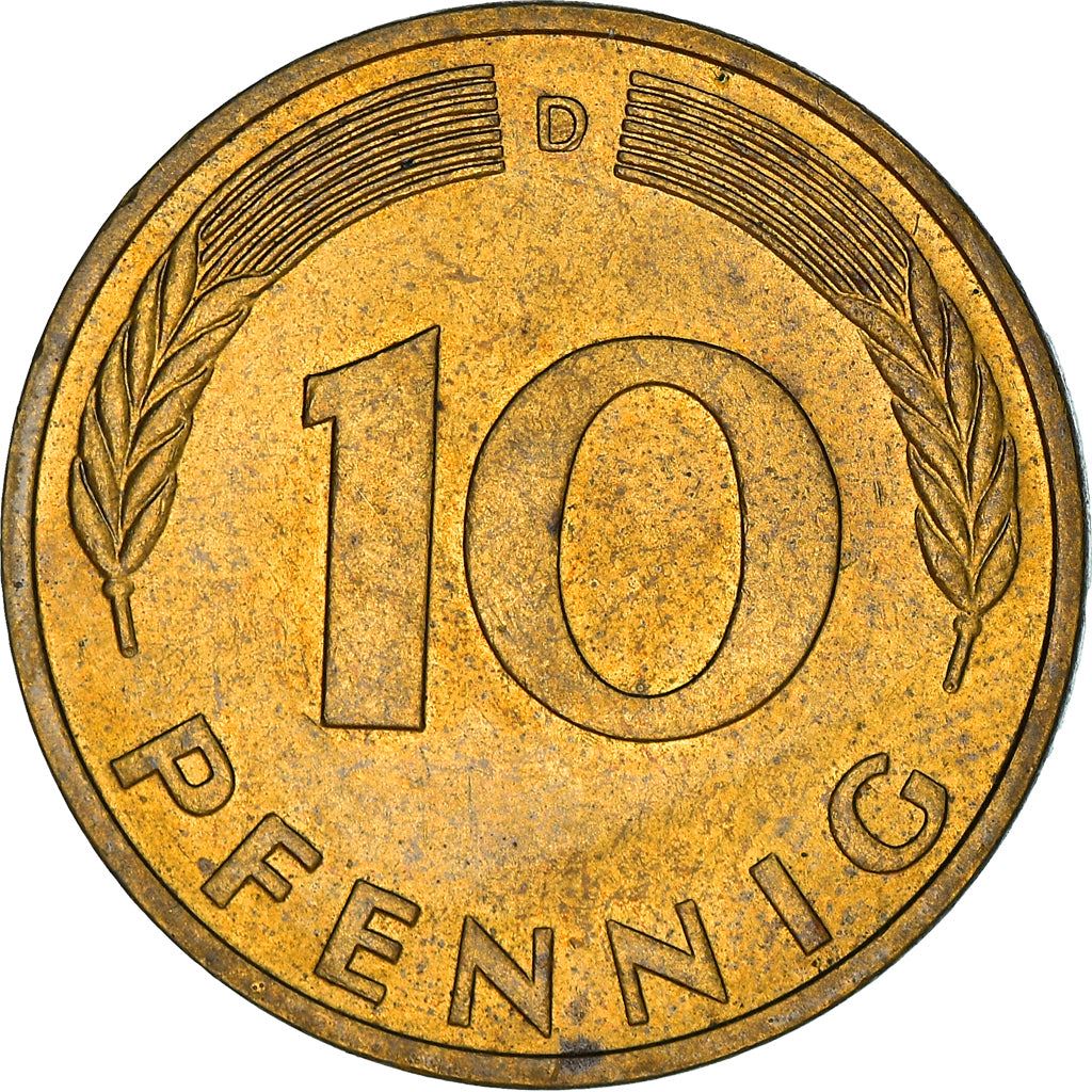 West German 10 Pfennig | KM108 | 1950 - 2001