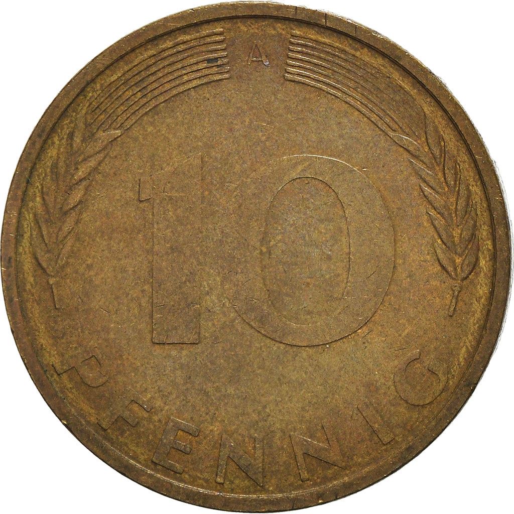 West German 10 Pfennig | KM108 | 1950 - 2001