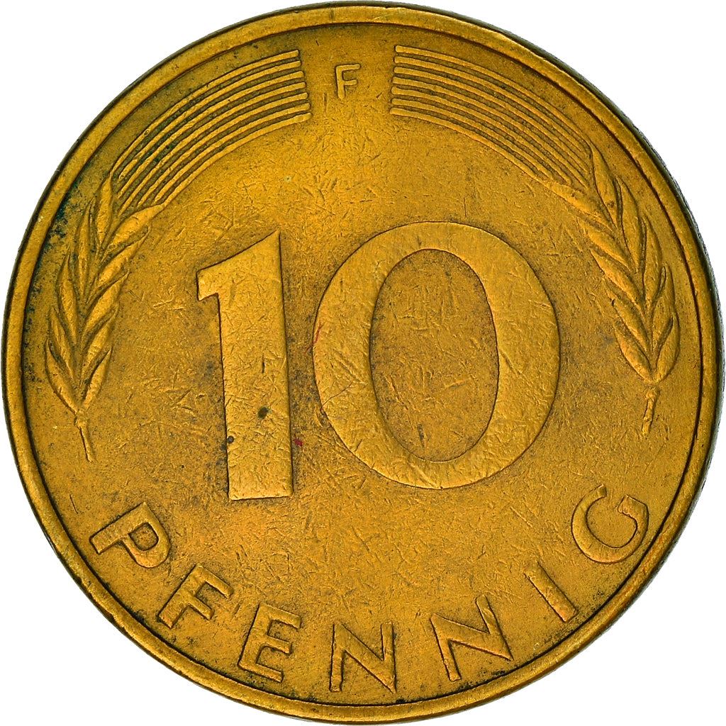 West German 10 Pfennig | KM108 | 1950 - 2001