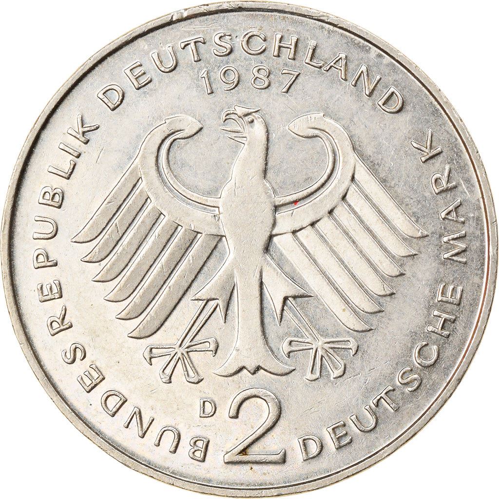 West German 2 Deutsche Mark Coin | Kurt Schumacher | KM149 | 1979 - 1993