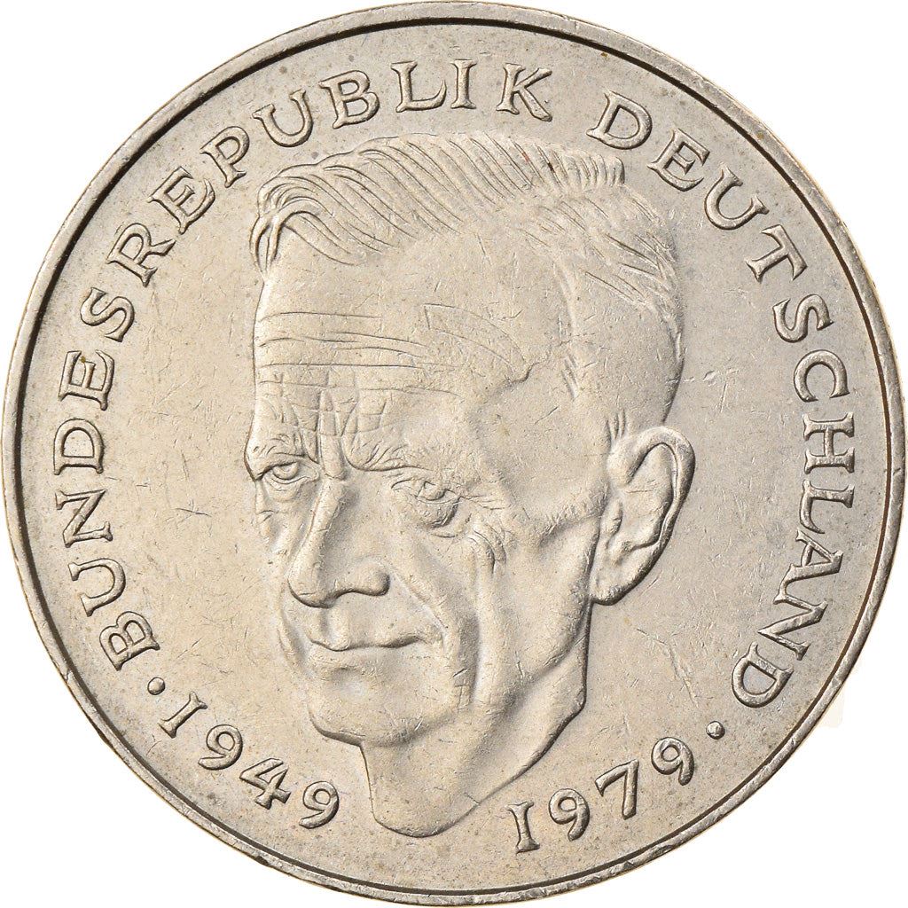 West German 2 Deutsche Mark Coin | Kurt Schumacher | KM149 | 1979 - 1993