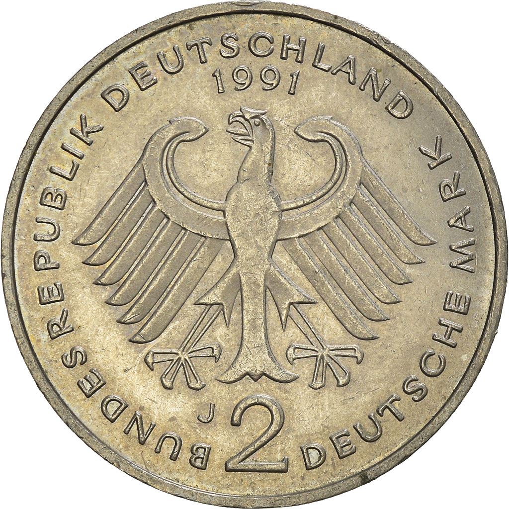 West German 2 Deutsche Mark Coin | Kurt Schumacher | KM149 | 1979 - 1993