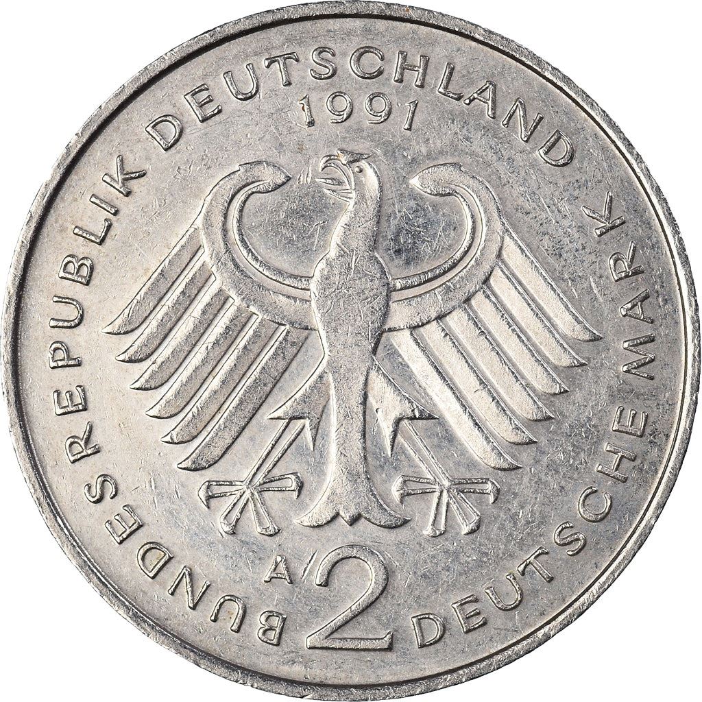 West German 2 Deutsche Mark Coin | Kurt Schumacher | KM149 | 1979 - 1993