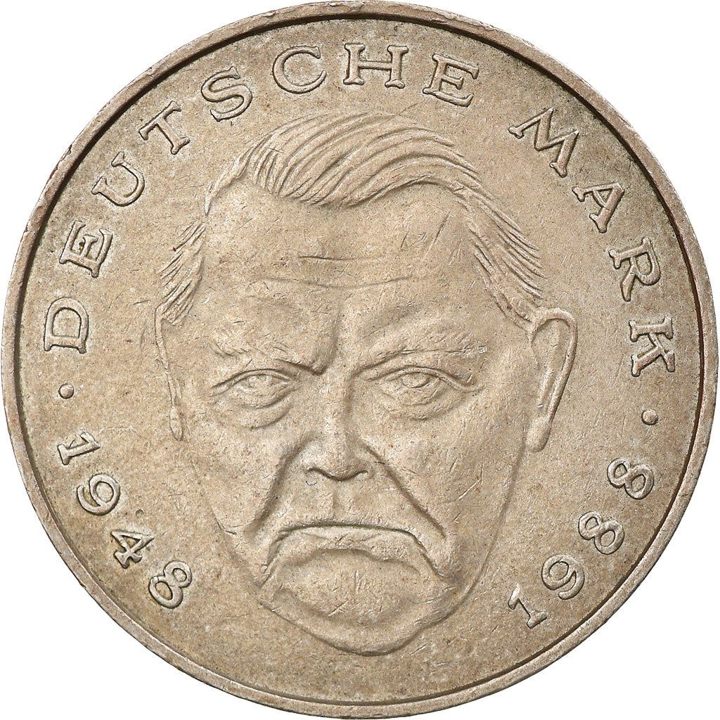 West German 2 Deutsche Mark Coin | Kurt Schumacher | KM149 | 1979 - 1993