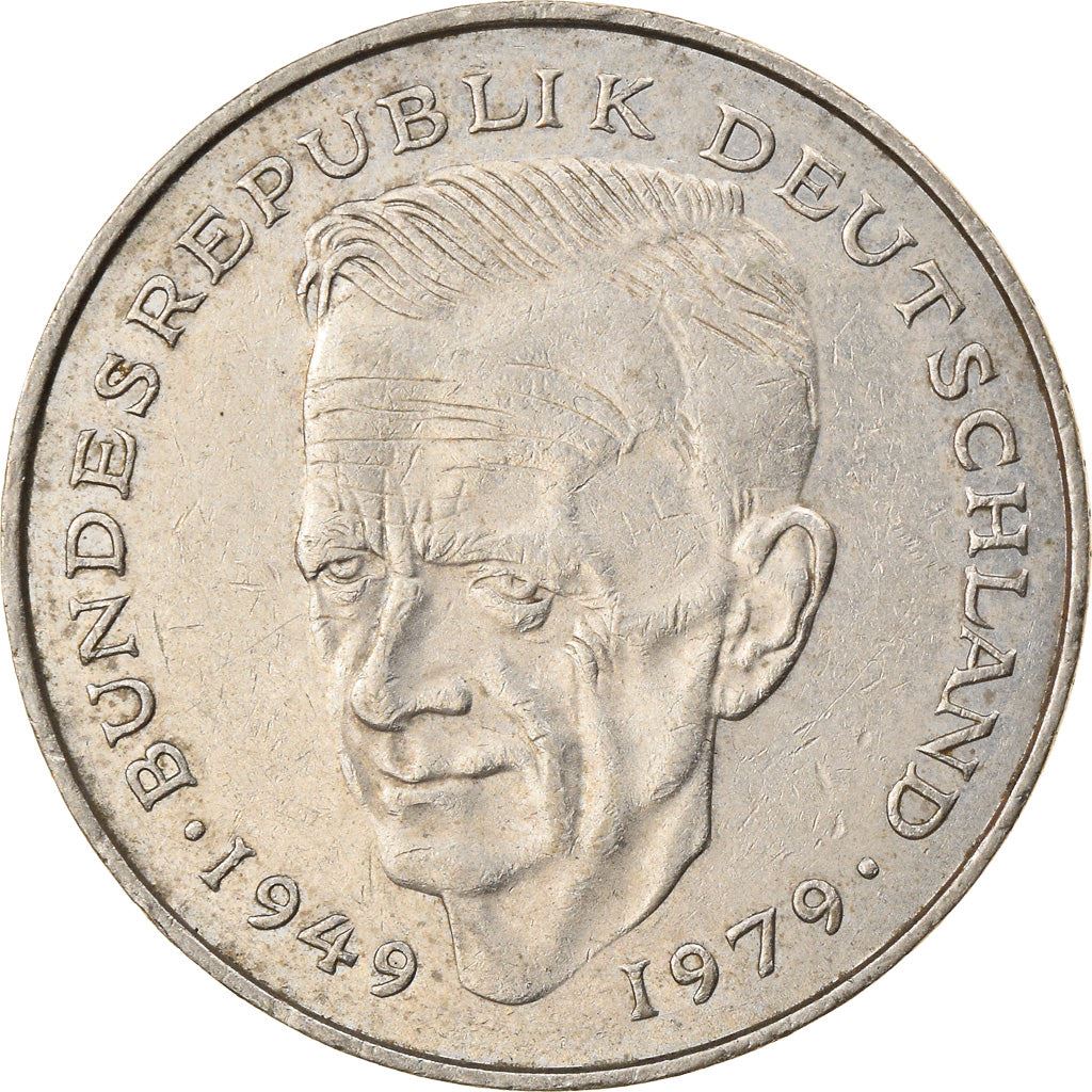 West German 2 Deutsche Mark Coin | Kurt Schumacher | KM149 | 1979 - 1993