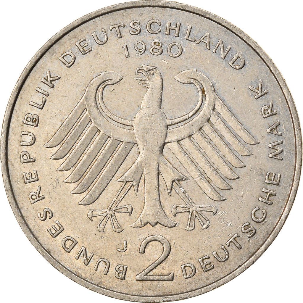 West German 2 Deutsche Mark Coin | Kurt Schumacher | KM149 | 1979 - 1993