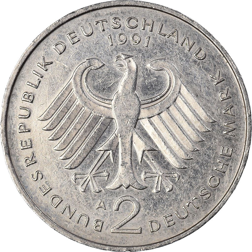 West German 2 Deutsche Mark Coin | Kurt Schumacher | KM149 | 1979 - 1993