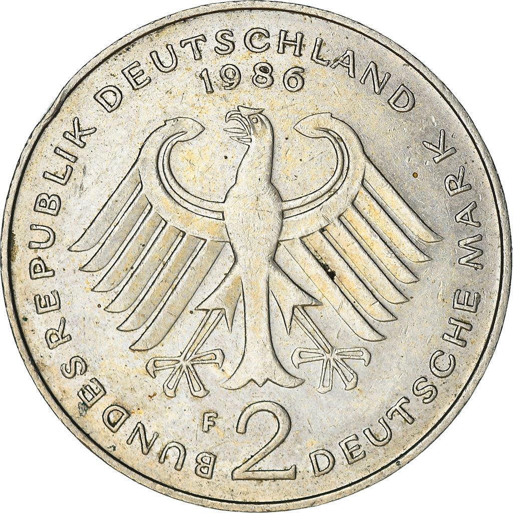 West German 2 Deutsche Mark Coin | Kurt Schumacher | KM149 | 1979 - 1993