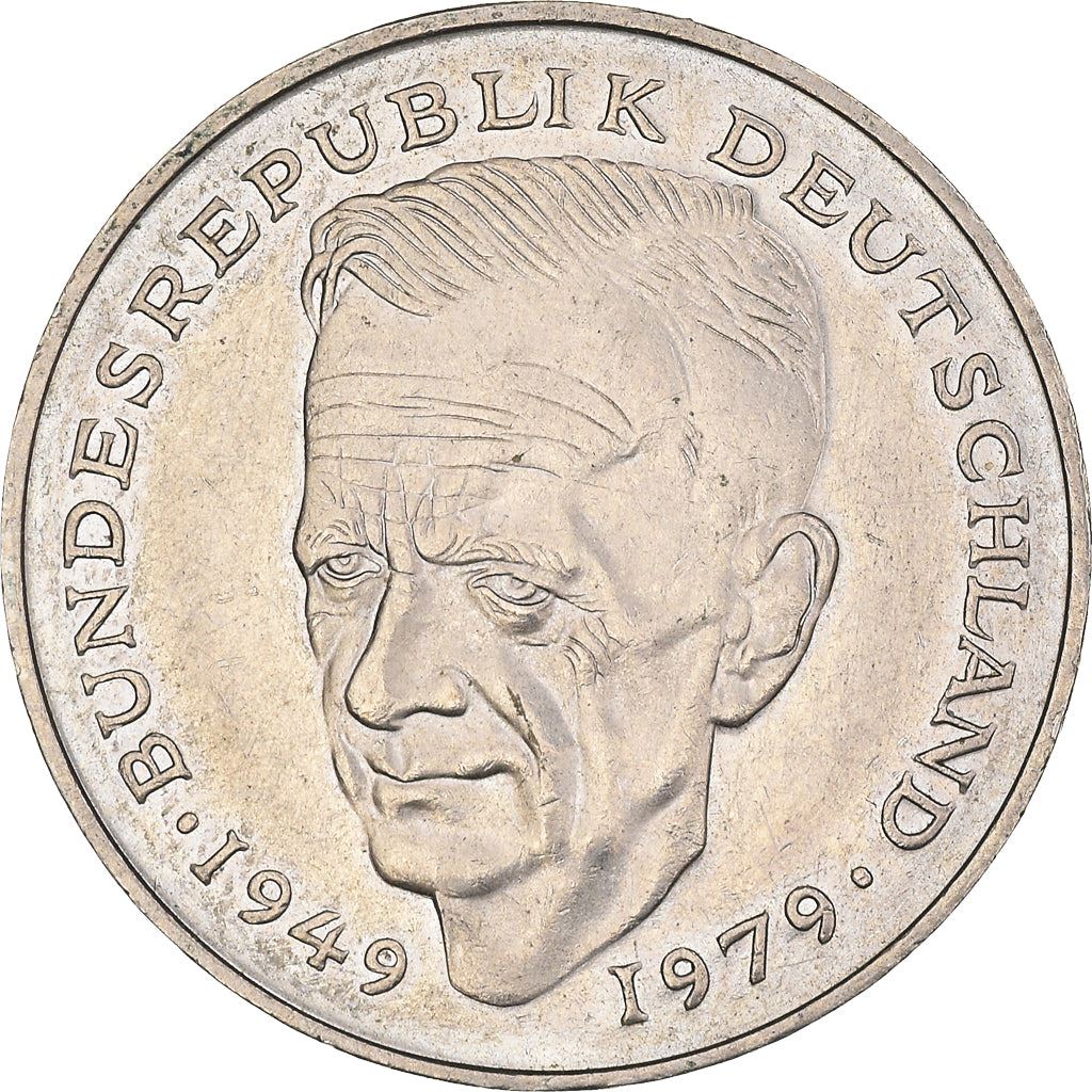 West German 2 Deutsche Mark Coin | Kurt Schumacher | KM149 | 1979 - 1993