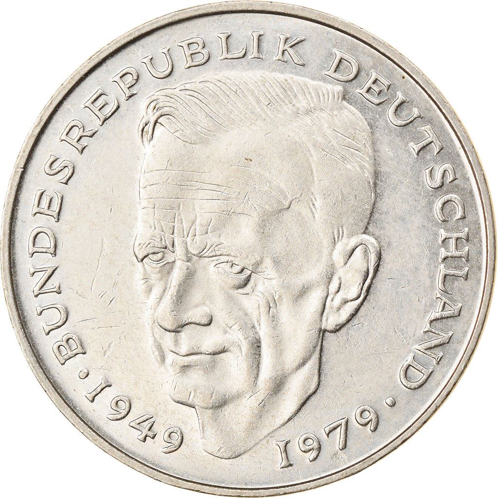 West German 2 Deutsche Mark Coin | Kurt Schumacher | KM149 | 1979 - 1993