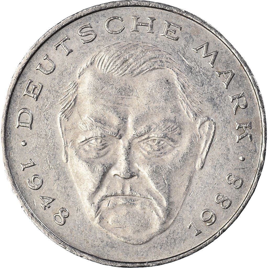 West German 2 Deutsche Mark Coin | Ludwig Erhard | KM170 | 1988 - 2001