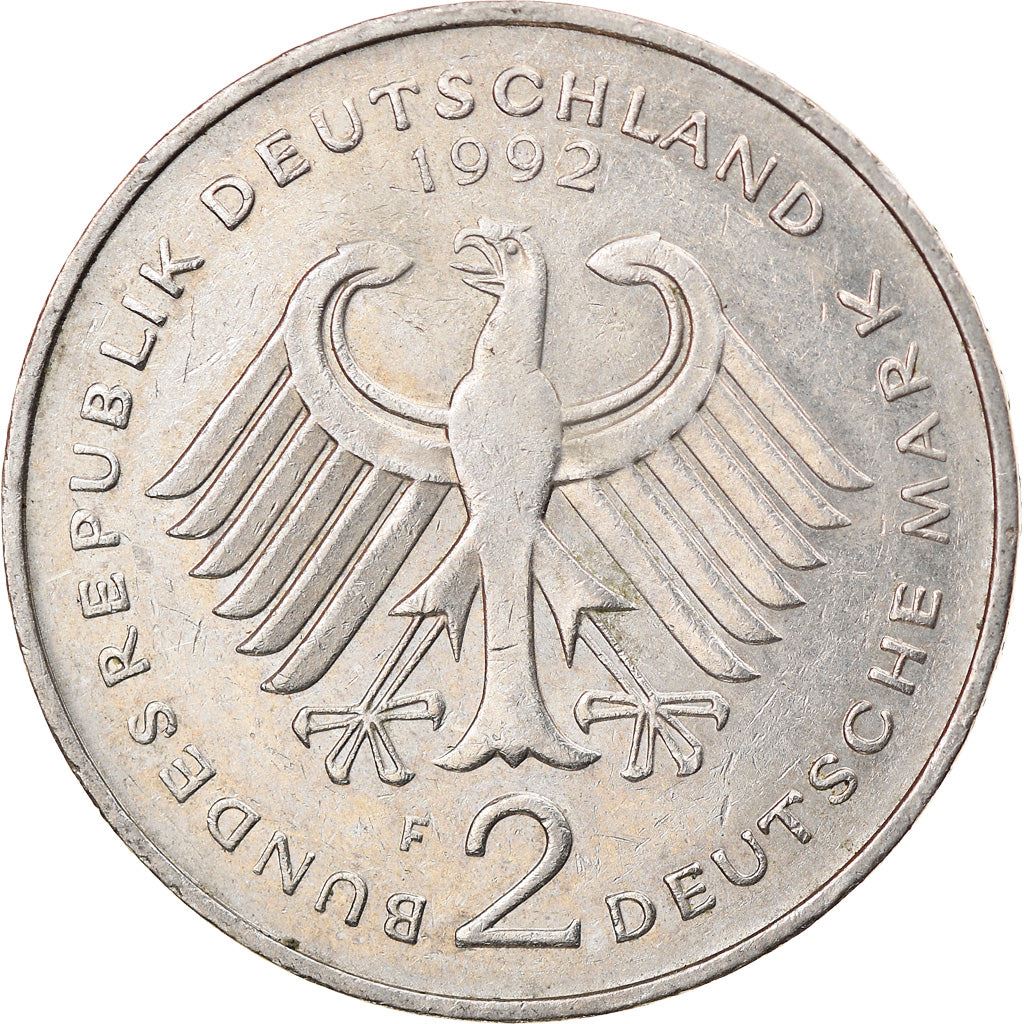 West German 2 Deutsche Mark Coin | Ludwig Erhard | KM170 | 1988 - 2001