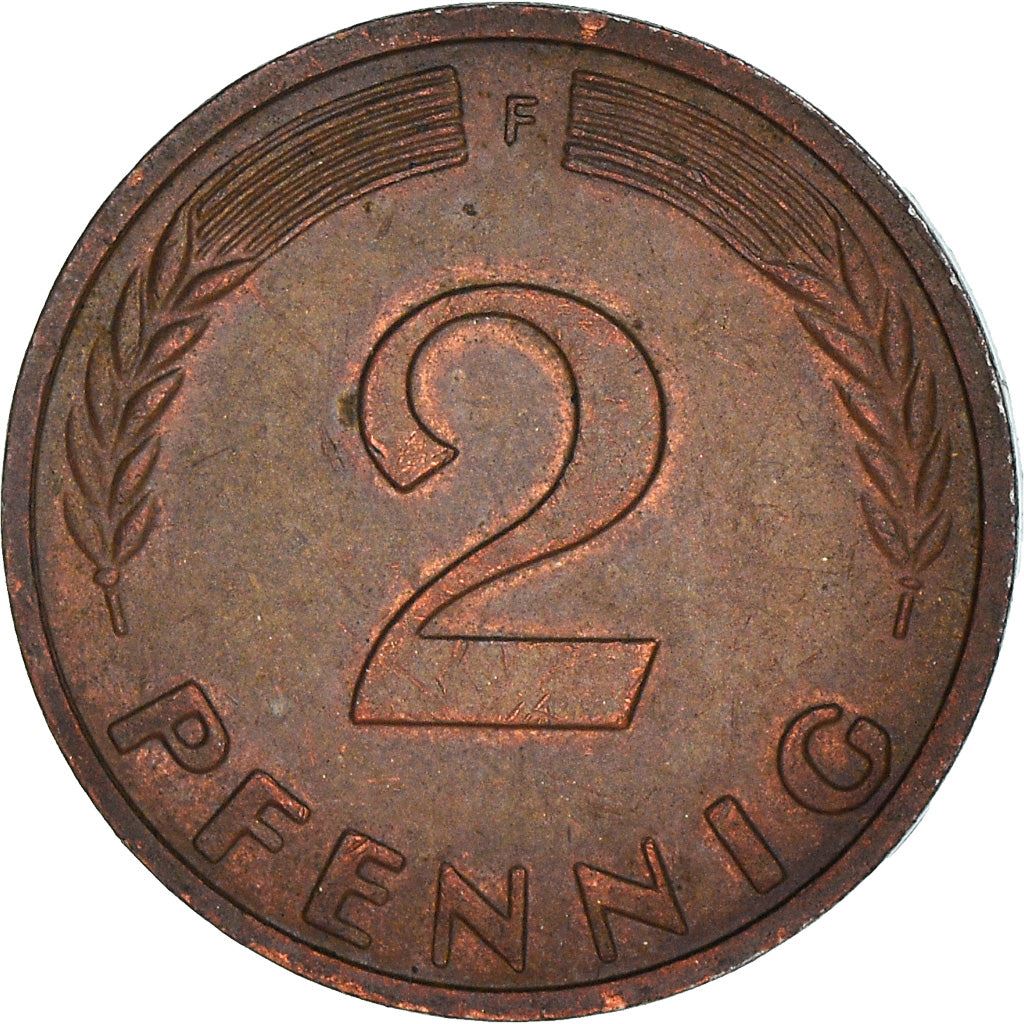 West German 2 Pfennig magnetic | KM106a | 1967 - 2001