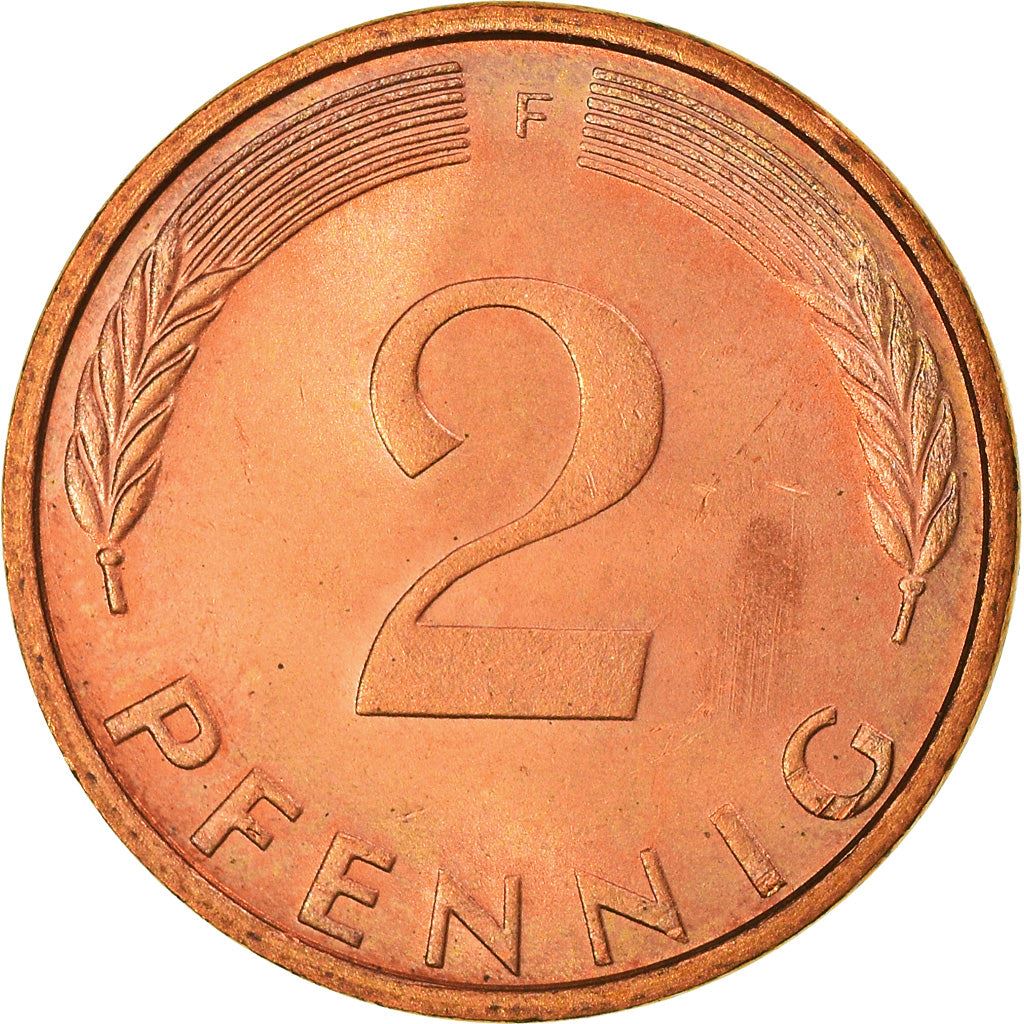 West German 2 Pfennig magnetic | KM106a | 1967 - 2001