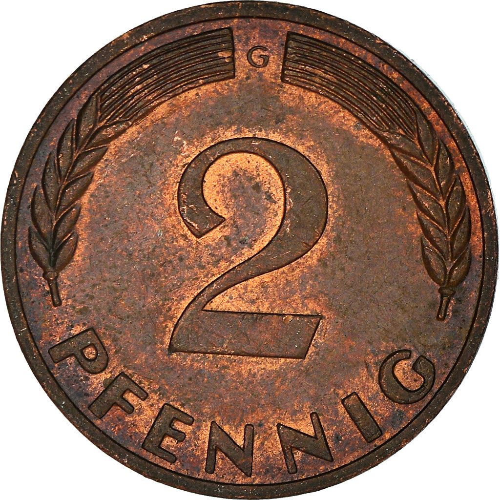 West German 2 Pfennig magnetic | KM106a | 1967 - 2001