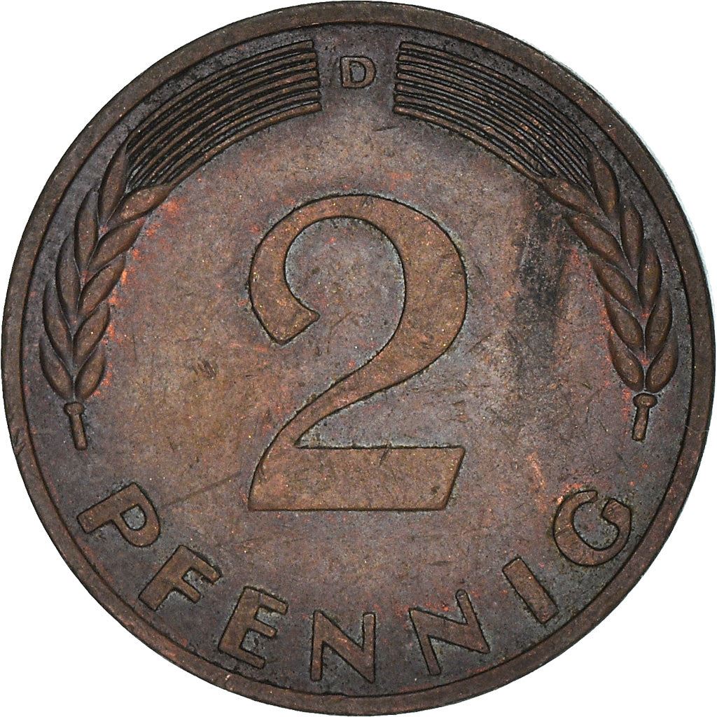 West German 2 Pfennig magnetic | KM106a | 1967 - 2001