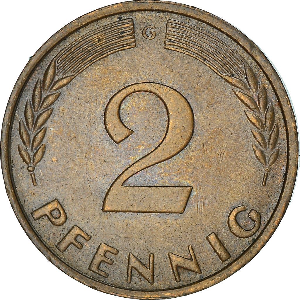 West German 2 Pfennig non-magnetic | KM106 | 1950 - 1969