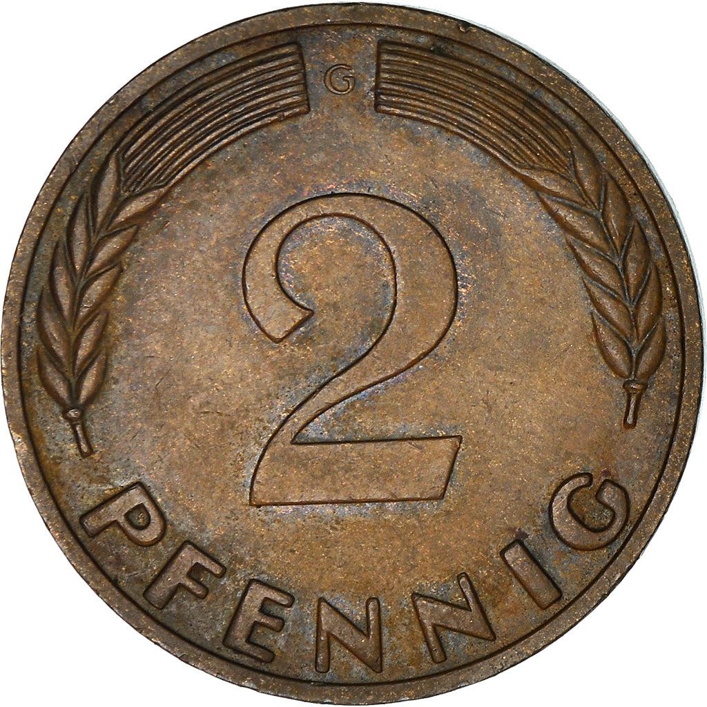 West German 2 Pfennig non-magnetic | KM106 | 1950 - 1969