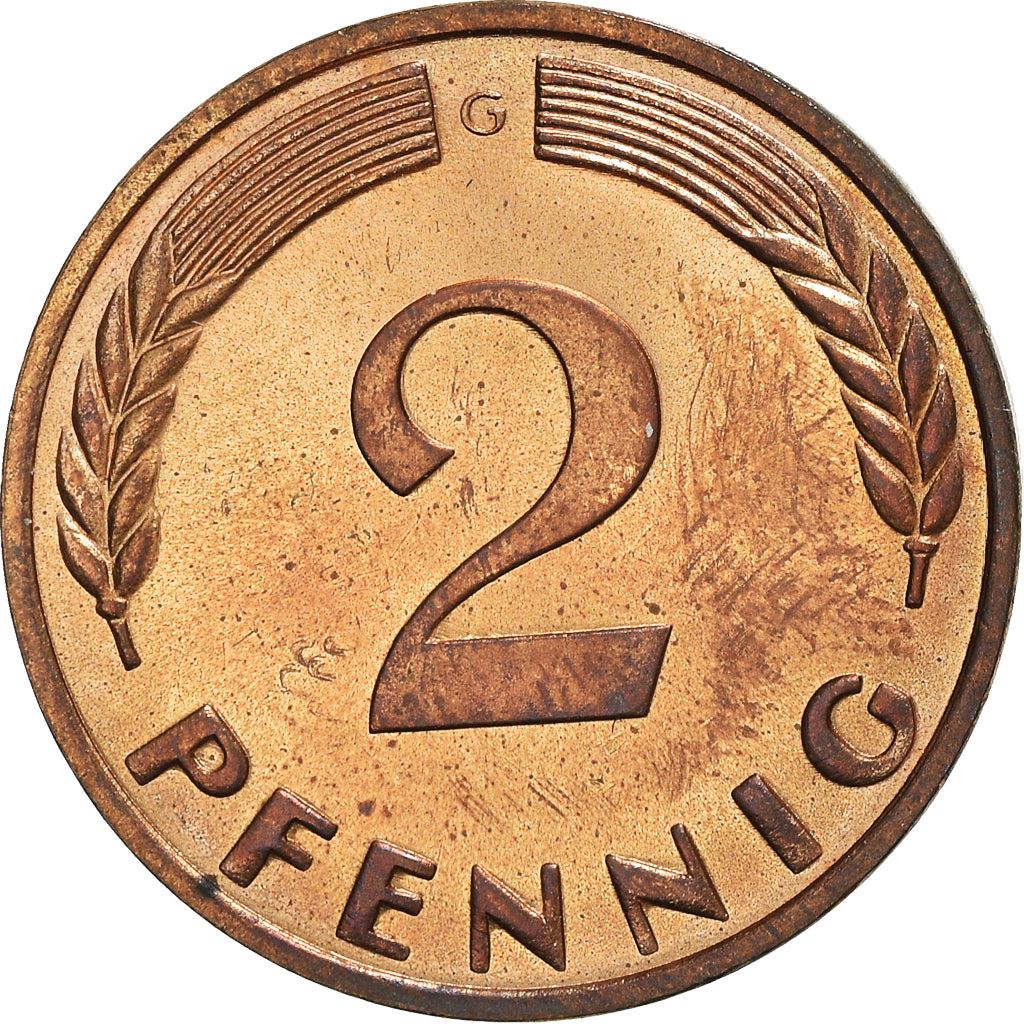 West German 2 Pfennig non-magnetic | KM106 | 1950 - 1969