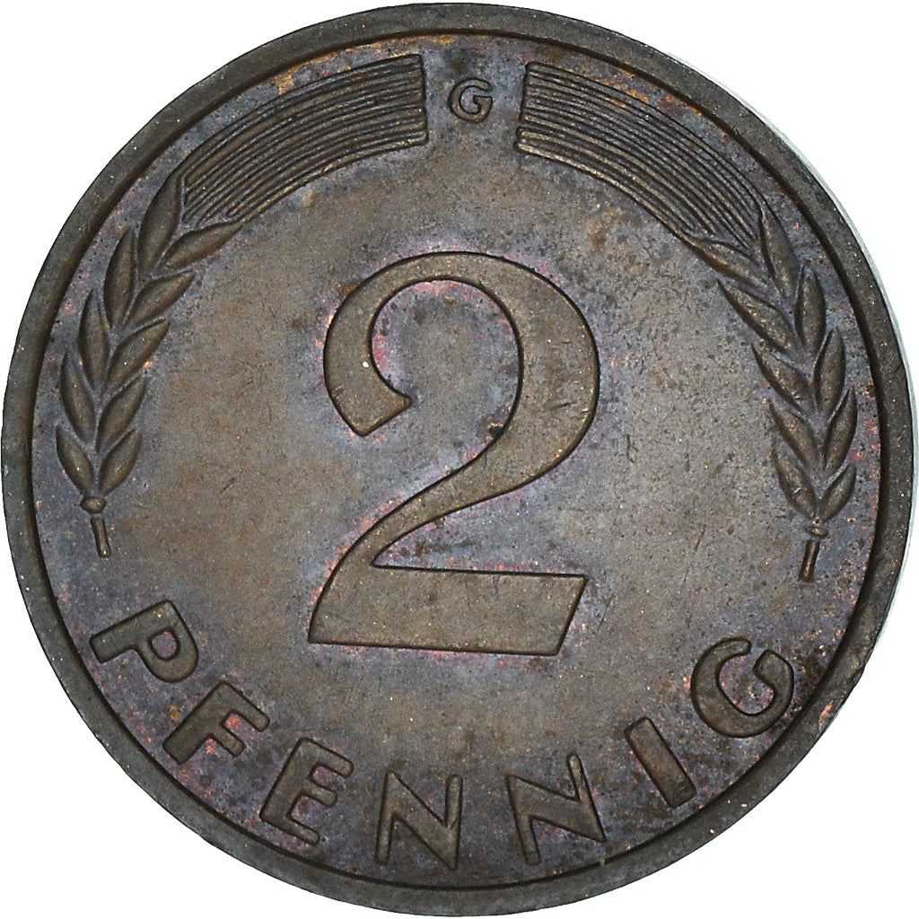 West German 2 Pfennig non-magnetic | KM106 | 1950 - 1969