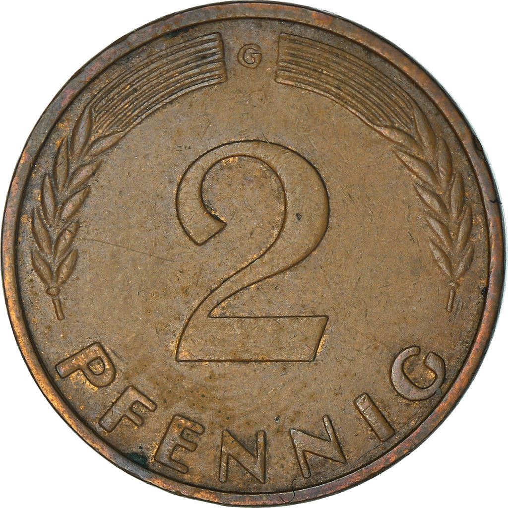 West German 2 Pfennig non-magnetic | KM106 | 1950 - 1969