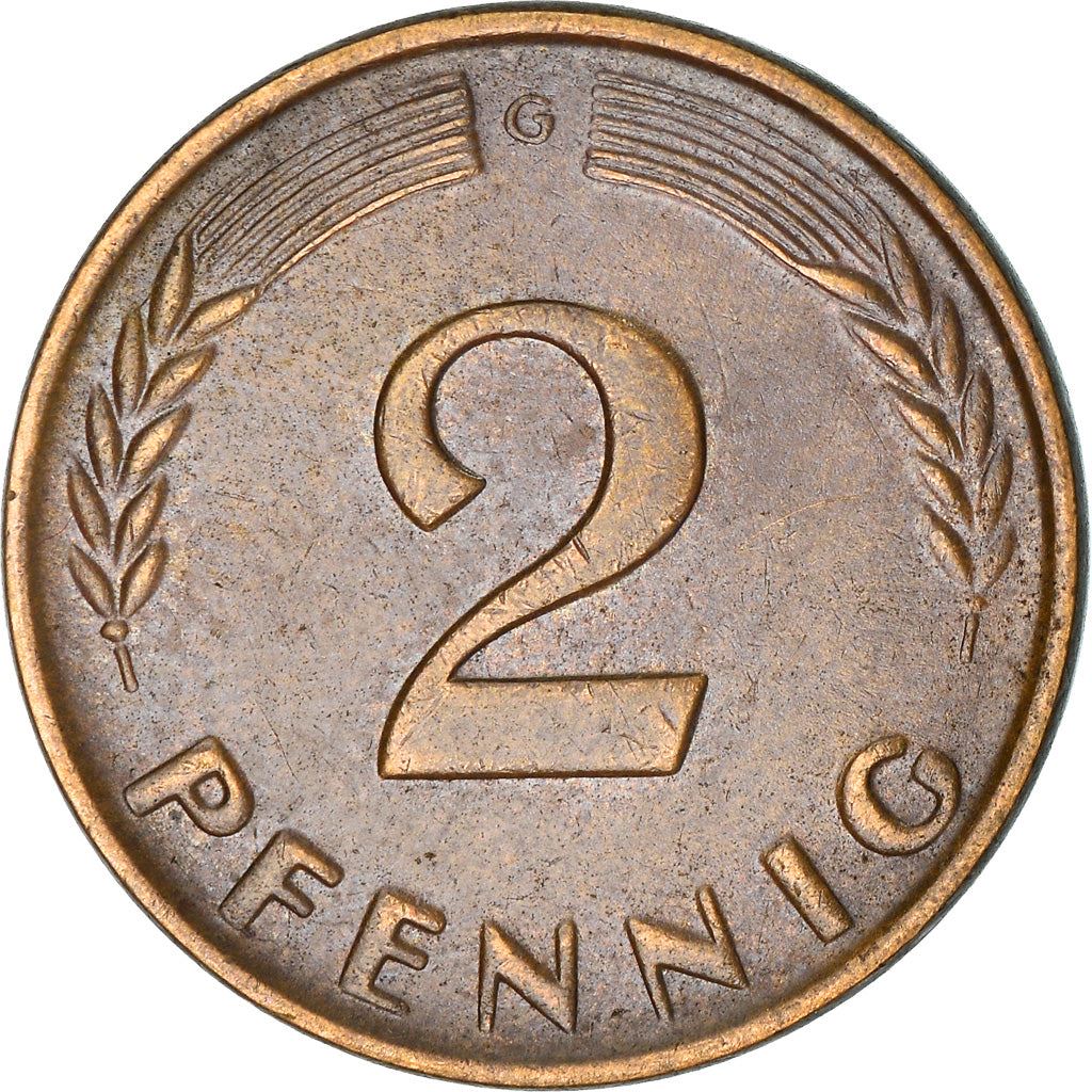 West German 2 Pfennig non-magnetic | KM106 | 1950 - 1969