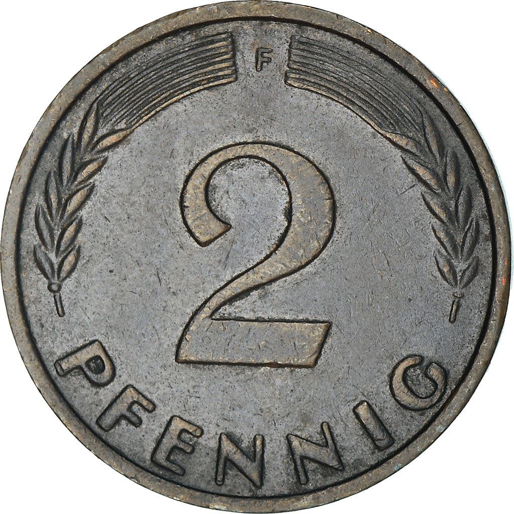 West German 2 Pfennig non-magnetic | KM106 | 1950 - 1969