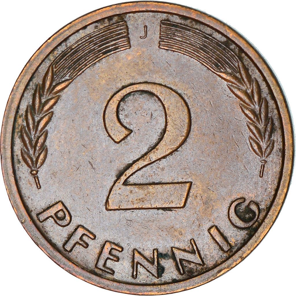 West German 2 Pfennig non-magnetic | KM106 | 1950 - 1969