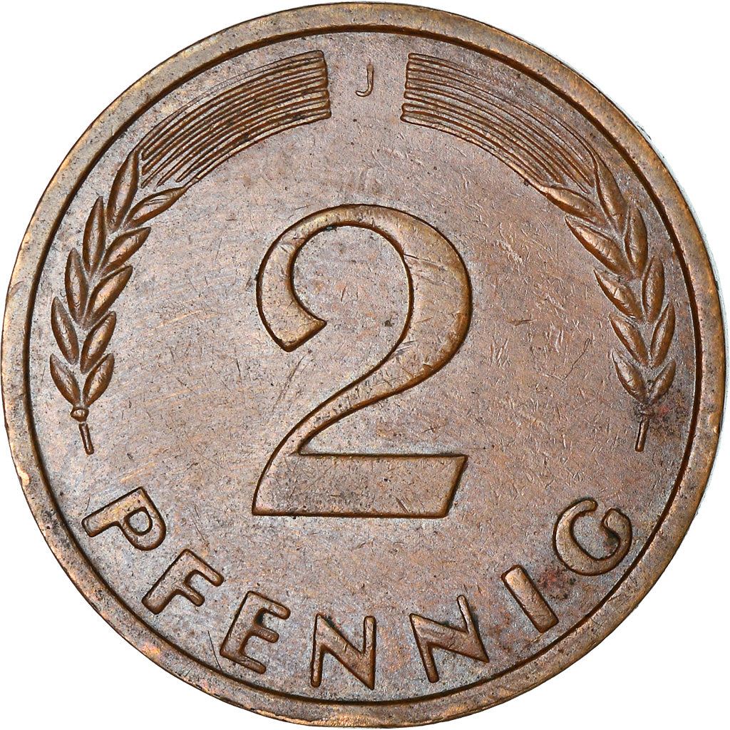 West German 2 Pfennig non-magnetic | KM106 | 1950 - 1969