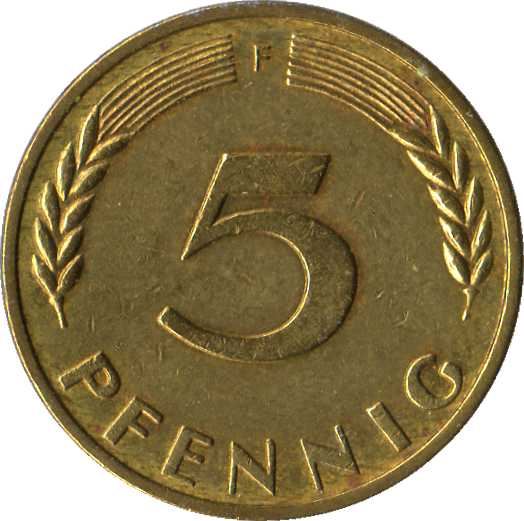 West German 5 Pfennig | KM107 | 1950 - 2001