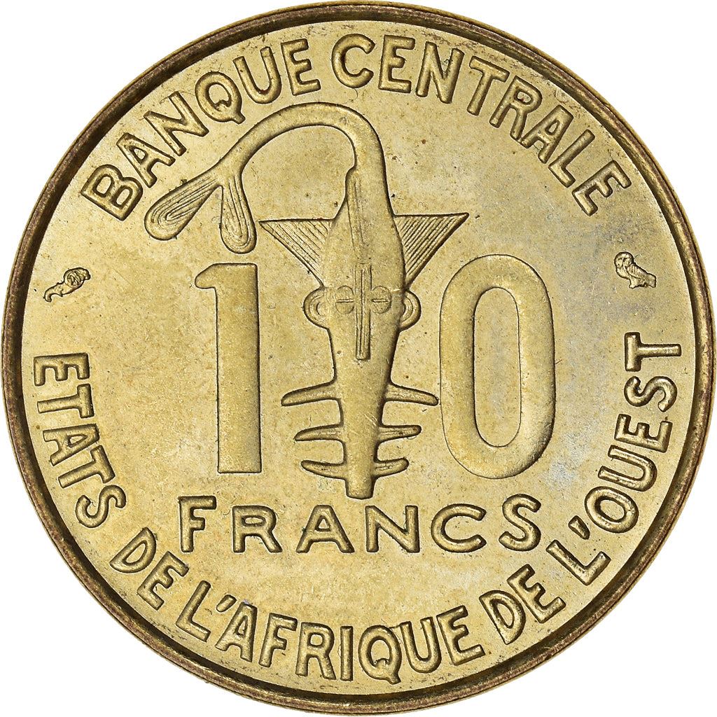 Western African States | 10 Francs Coin | Sawfish | Gazelle | KM1a | 1966 - 1981